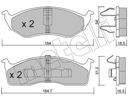 Комплект тормозных колодок (дисковых).) metelli 22-0356-0