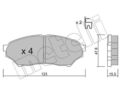 Комплект тормозных колодок (дисковых).) metelli 22-0397-0