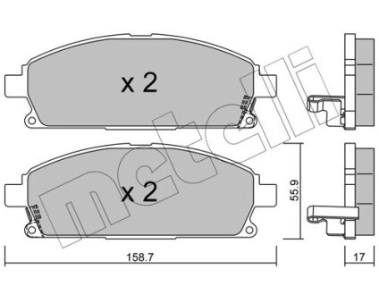 Комплект тормозных колодок (дисковых).) metelli 22-0406-1