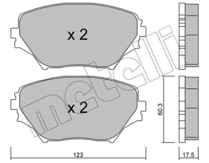 Комплект тормозных колодок (дисковых).) metelli 22-0430-0