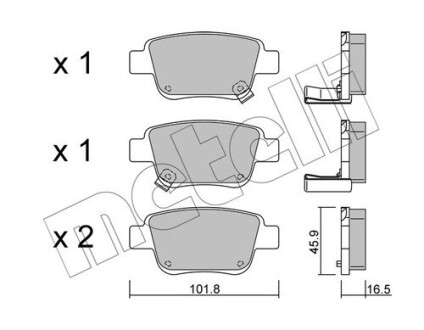 Комплект тормозных колодок (дисковых).) metelli 22-0451-0