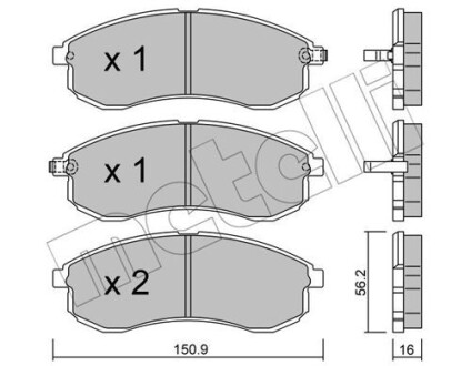 Тормозные колодки (передние) Mitsubishi L200 III 96-07 metelli 22-0482-0