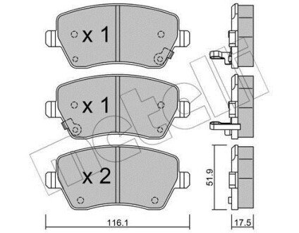 Колодки гальмівні (передні) Nissan Micra/Note 10- metelli 22-0485-2