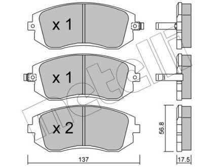 Комплект тормозных колодок (дисковых).) metelli 22-0500-0