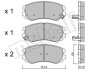 Колодки гальмівні (передні) Hyundai Sonata/Elantra 01-11/ix20 10-/Tucson/Kia Sportage/Carens 04- metelli 2205030 (фото 2)