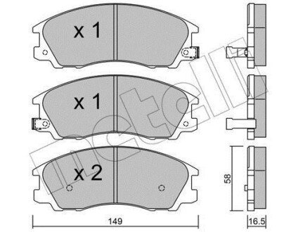 Колодки гальмівні (передні) Hyundai Terracan 01-06 metelli 22-0506-0