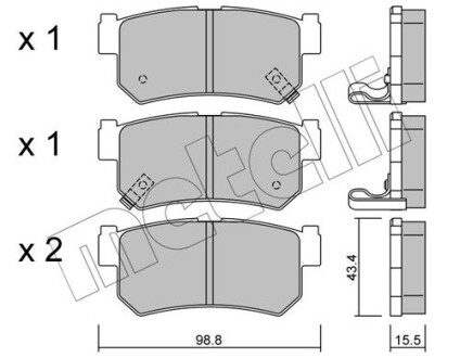 Комплект тормозных колодок (дисковых).) metelli 22-0519-0