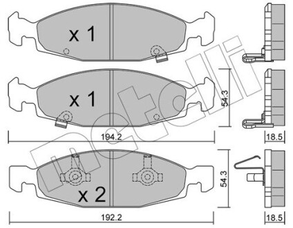 Колодки гальмівні (передні) Jeep Grand Cherokee II 99-05 metelli 22-0525-0