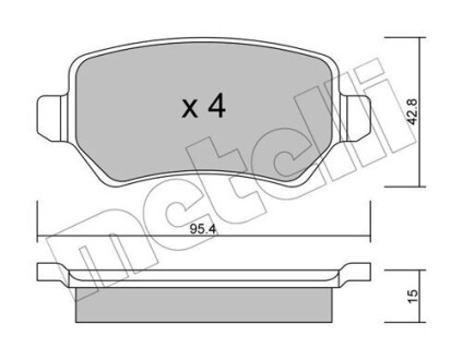 Комплект тормозных колодок (дисковых).) metelli 22-0542-1