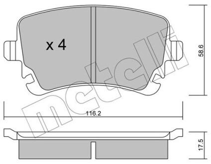 Комплект тормозных колодок (дисковых).) metelli 22-0554-2