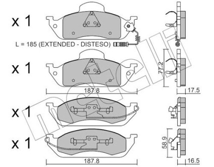 Комплект тормозных колодок (дисковых).) metelli 22-0569-0