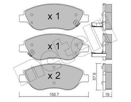 Комплект тормозных колодок (дисковых).) metelli 22-0577-2