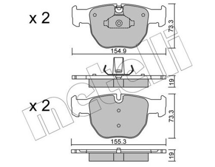 Комплект тормозных колодок (дисковых).) metelli 22-0598-0