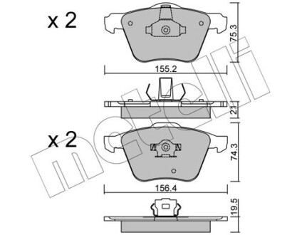 Тормозные колодки (передние) Volvo XC90 02-14 metelli 22-0599-0