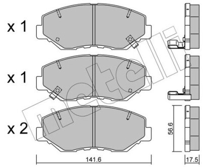 Комплект тормозных колодок (дисковых).) metelli 22-0606-0