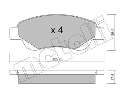 Комплект тормозных колодок (дисковых).) metelli 22-0637-0