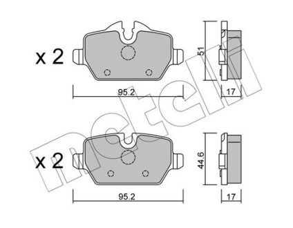 Комплект гальмівних колодок.).) metelli 22-0641-0