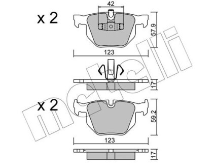 Комплект гальмівних колодок.).) metelli 22-0643-0