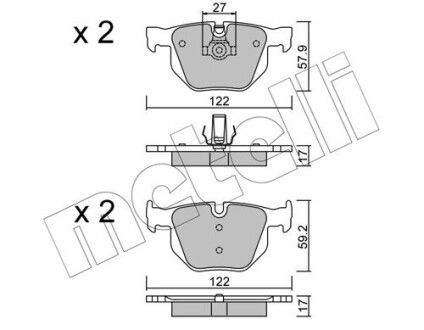 Комплект тормозных колодок (дисковых).) metelli 22-0644-0