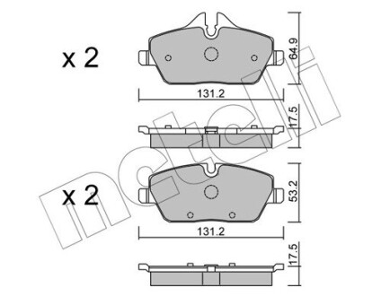 Комплект тормозных колодок (дисковых).) metelli 22-0664-0