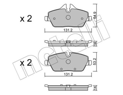 Комплект тормозных колодок (дисковых).) metelli 2206642 (фото 1)