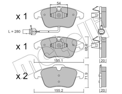 Комплект тормозных колодок (дисковых).) metelli 22-0675-2