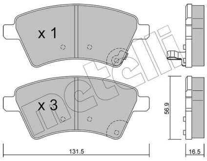 Колодки гальмівні (передні) Fiat Sedici 06-14/Suzuki SX4 06- metelli 2207020 (фото 1)