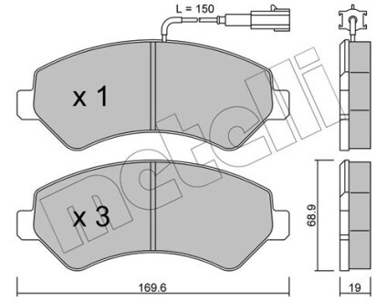 Комплект тормозных колодок (дисковых).) metelli 22-0709-0