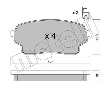 Комплект тормозных колодок (дисковых).) metelli 22-0765-0