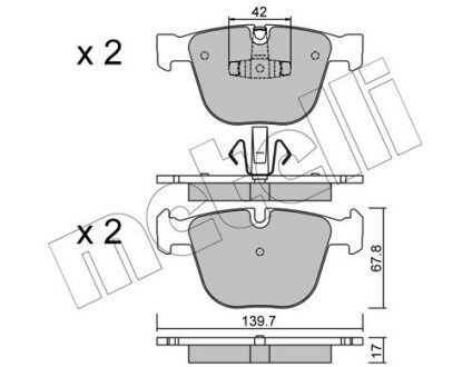 Комплект тормозных колодок (дисковых).) metelli 22-0773-6