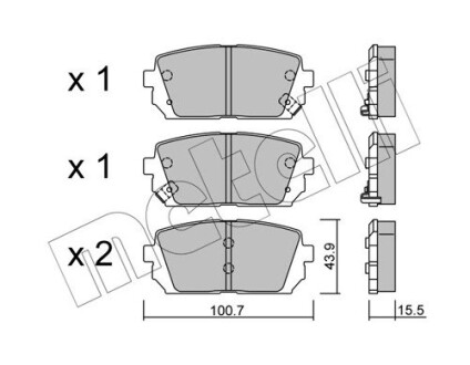 Комплект тормозных колодок (дисковых).) metelli 22-0784-0