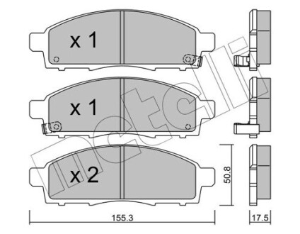 Колодки гальмівні (передні) Nissan NV200 10-/Mitsubishi L200 15- metelli 22-0791-1