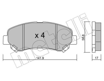 Комплект тормозных колодок (дисковых).) metelli 22-0792-0