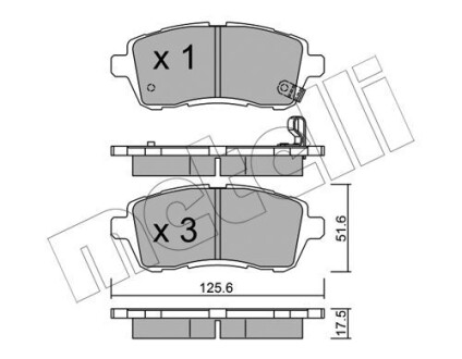 Комплект тормозных колодок (дисковых).) metelli 22-0793-0