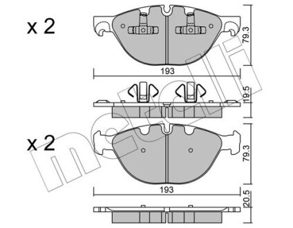 Комплект тормозных колодок (дисковых).) metelli 22-0823-0