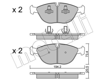 Комплект тормозных колодок (дисковых).) metelli 22-0828-0