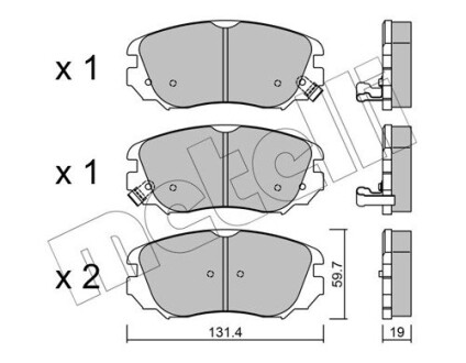 Комплект тормозных колодок (дисковых).) metelli 22-0841-0