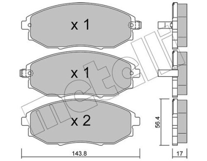 Комплект тормозных колодок (дисковых).) metelli 22-0845-0