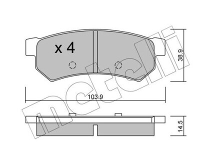 Комплект тормозных колодок (дисковых).) metelli 22-0846-0