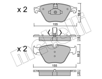 Комплект гальмівних колодок.).) metelli 22-0918-0