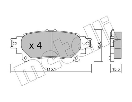 Комплект тормозных колодок (дисковых).) metelli 22-0939-0