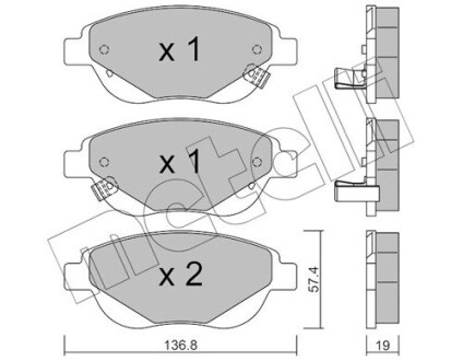 Комплект гальмівних колодок.).) metelli 22-0948-1