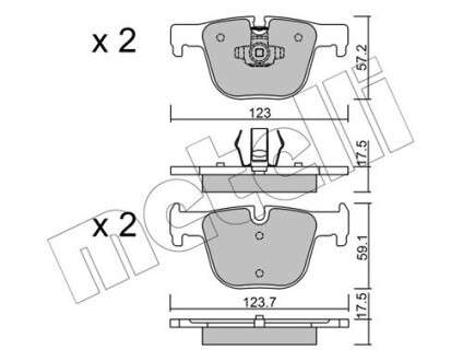 Комплект тормозных колодок (дисковых).) metelli 22-0963-0