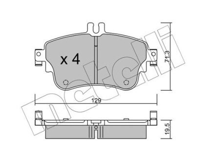 Тормозные колодки (передние) MB A-class (W176)/B-class (W246) 11-18 metelli 22-0964-0