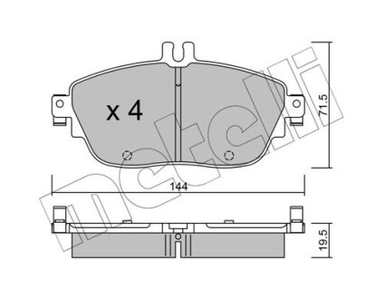 Комплект гальмівних колодок.).) metelli 22-0965-0