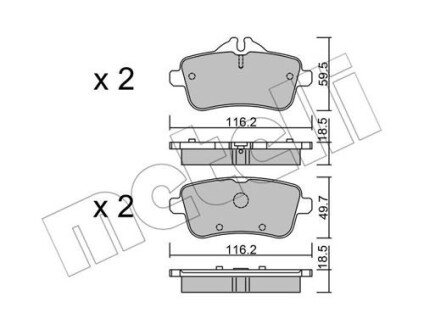 Комплект тормозных колодок (дисковых).) metelli 22-0968-0