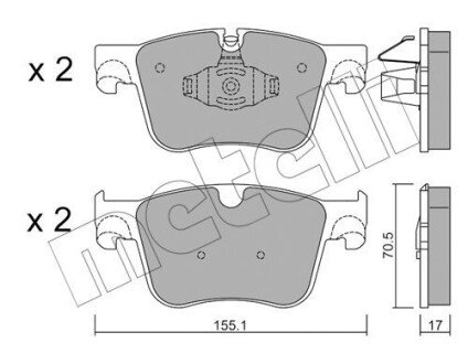 Колодки гальмівні (передні) Citroen Berlingo/Opel Combo 18-/Peugeot 3008/508 16- metelli 22-0985-1