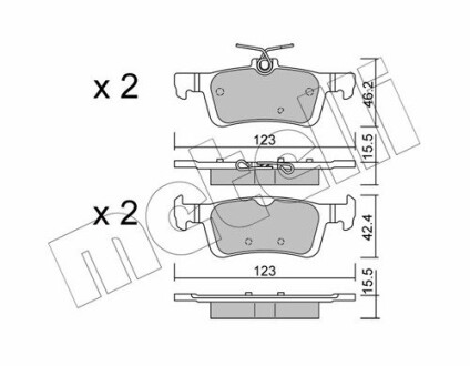 Комплект тормозных колодок (дисковых).) metelli 22-0986-0