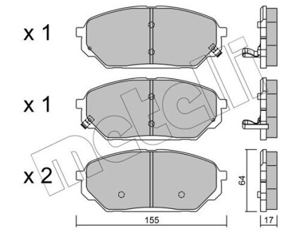 Колодки гальмівні (передні) Hyundai ix55 08- metelli 22-0999-0