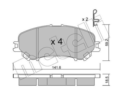 Комплект тормозных колодок (дисковых).) metelli 22-1010-0